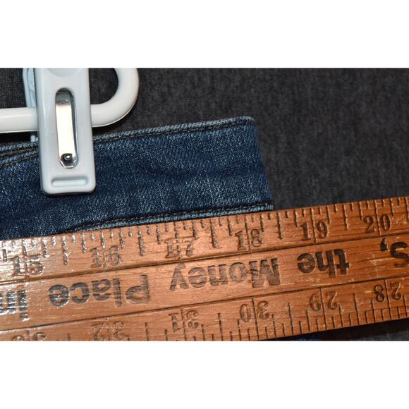 Lee Relaxed Boot Cut Women's 16 Long Western Denim Jeans Distressed At the Waist - Picture 7 of 10